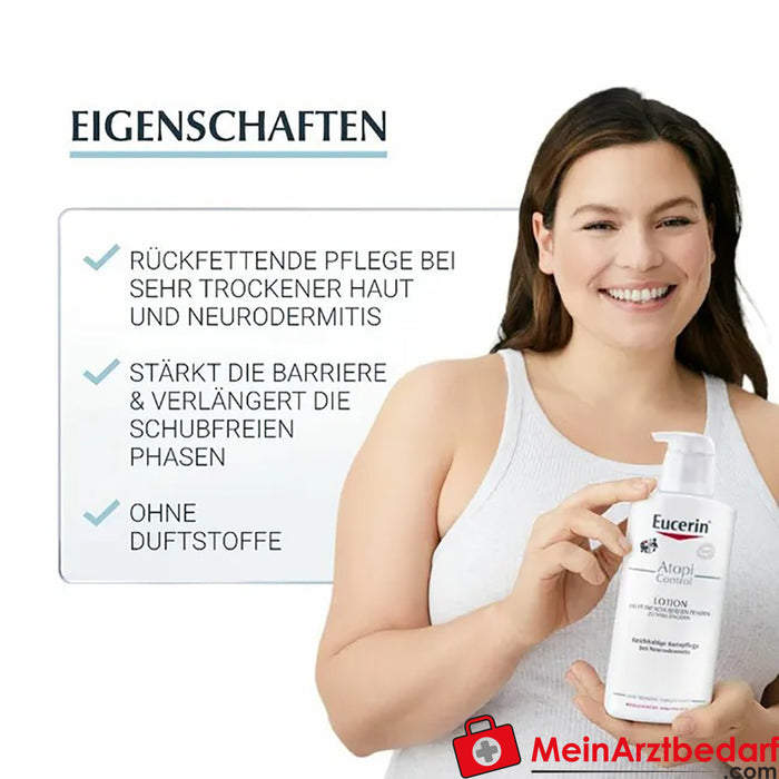 Eucerin® AtopiControl Lotion - verzacht de huid met symptomen van atopische dermatitis - snelle hulp bij spanning en jeuk, 400ml