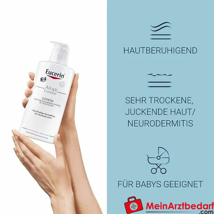 Eucerin® AtopiControl Lotion - soothes the skin with atopic dermatitis symptoms - quick help with tension and itching, 400ml