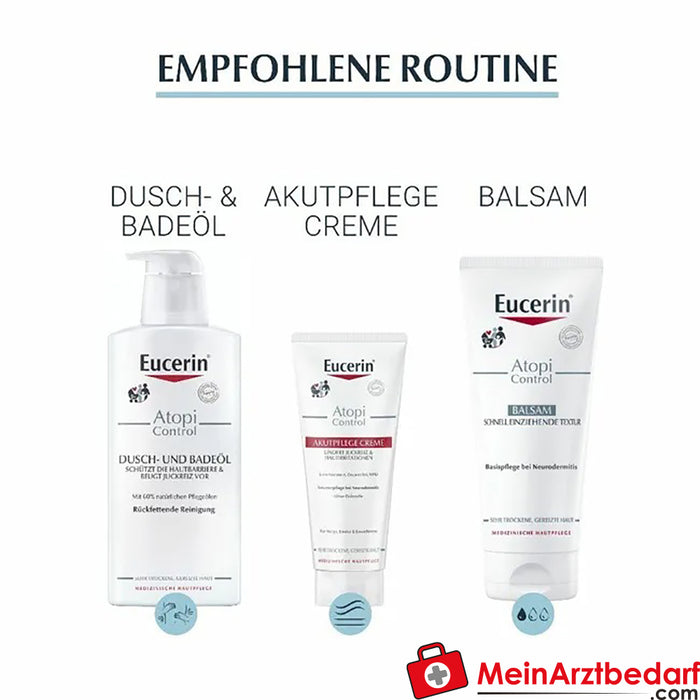 Eucerin® AtopiControl Cream - Trattamento ricco per pelle secca e irritata e dermatite atopica, 75ml