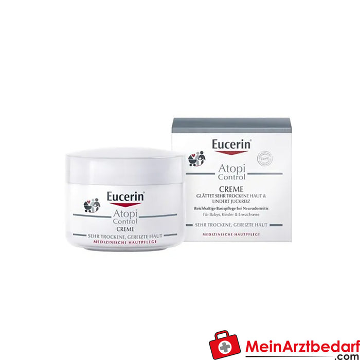 Eucerin® AtopiControl Creme – Reichhaltige Hautpflege für trockene, gereizte Haut & bei Neurodermitis, 75ml