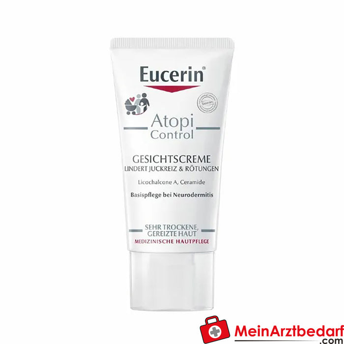 Eucerin® AtopiControl Crème pour le visage - Soin hydratant pour la peau sèche du visage, 50ml