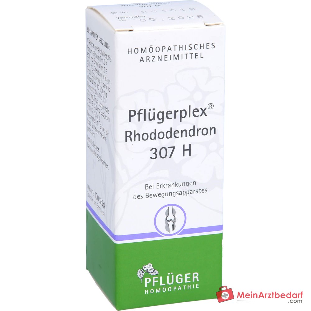 Pflüger Pflügerplex Rhododendron 307 H Acidum silicicum / Bryonia / Chelidonium majus / Filipendula ulmaria / Guajacum / Rhododendron / Thuja occidentalis Comprimés, 100 pcs.