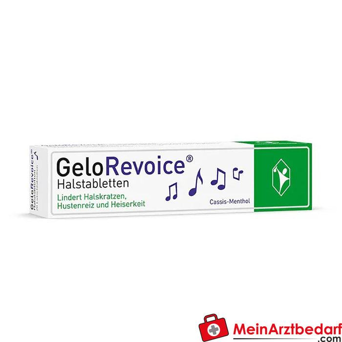 GeloRevoice pastillas para la garganta Cassis-Mentol para la ronquera y la pérdida de voz, 20 uds.