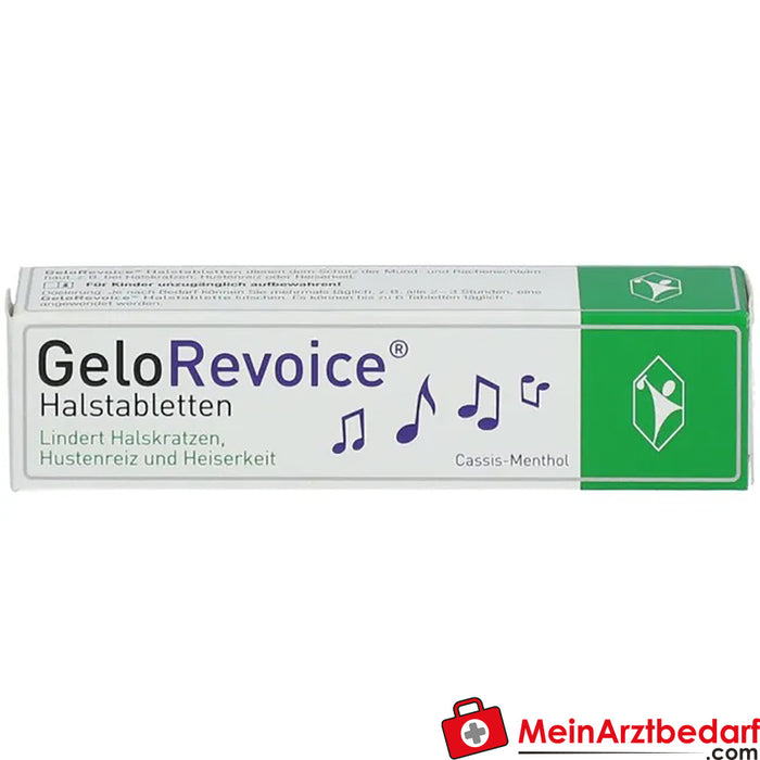 GeloRevoice throat tablets Cassis-Menthol for hoarseness &amp; loss of voice, 20 pcs.