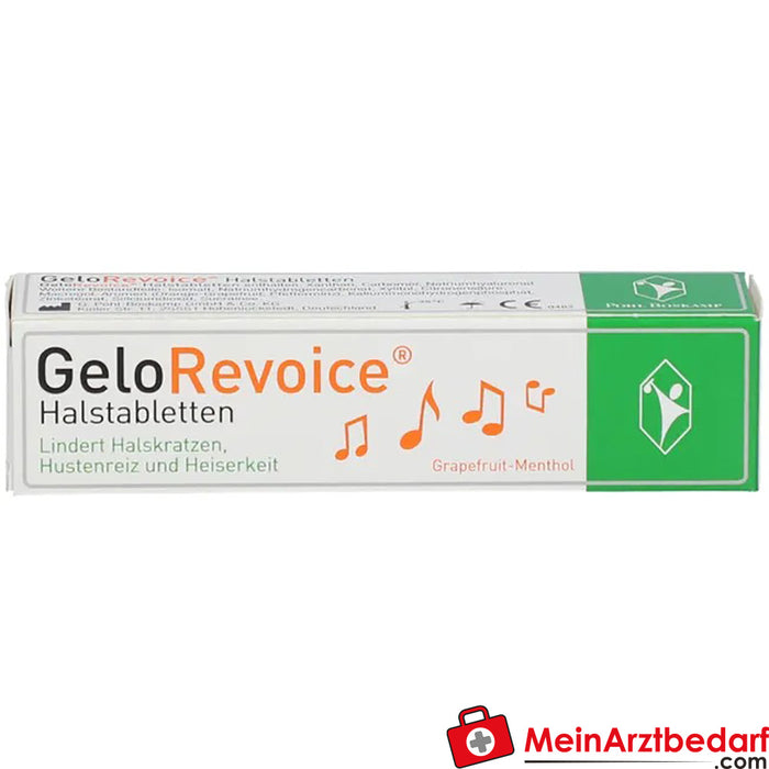 GeloRevoice keeltabletten Grapefruit-Menthol bij heesheid &amp; stemverlies, 20 stuks.