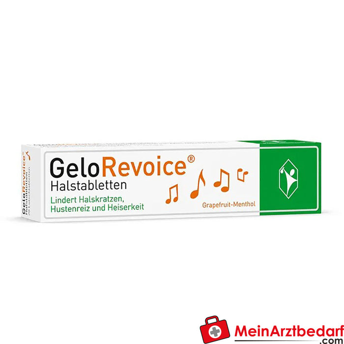 GeloRevoice keeltabletten Grapefruit-Menthol bij heesheid &amp; stemverlies, 20 stuks.