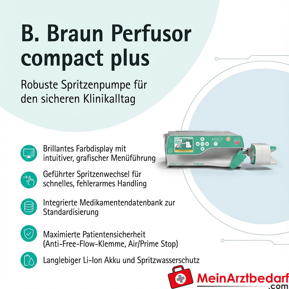 B. Braun Perfusor compact plus Spritzenpumpe, Li-Ion Akku, Anti-Free-Flow, stapelbar