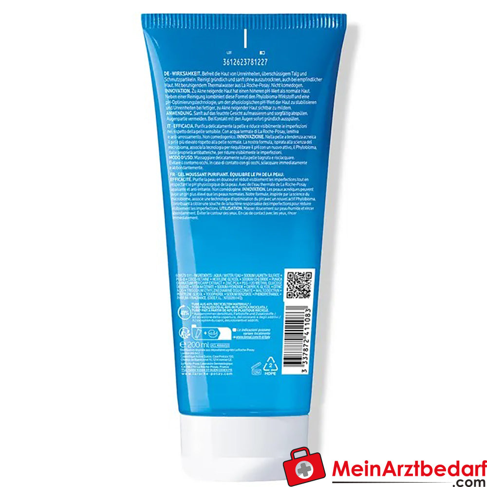 La Roche Posay EFFACLAR Schäumendes Reinigungsgel – für fettige und zu Akne neigender Haut, 200ml.