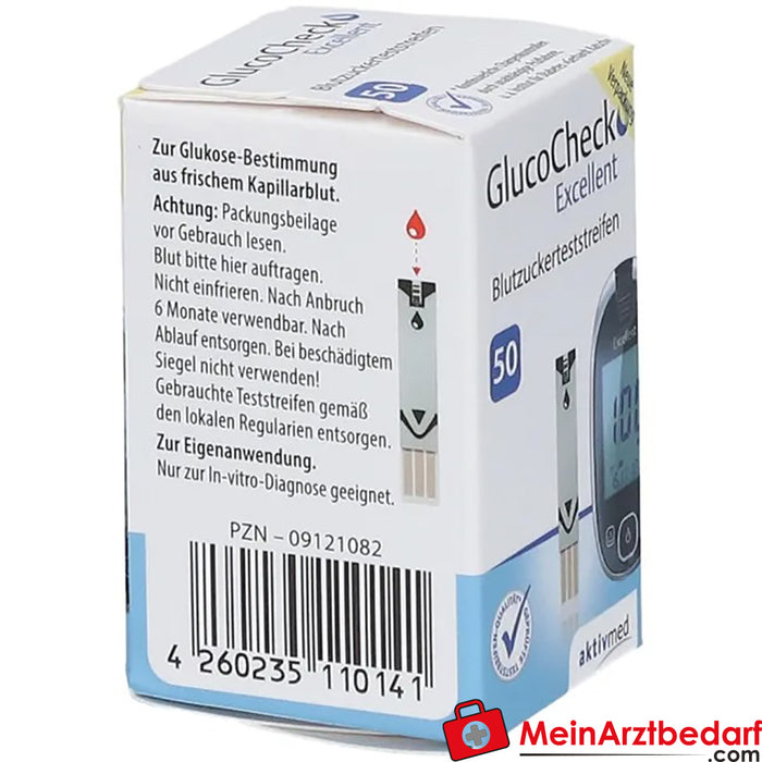 Strisce reattive GlucoCheck Excellent, 50 pezzi.