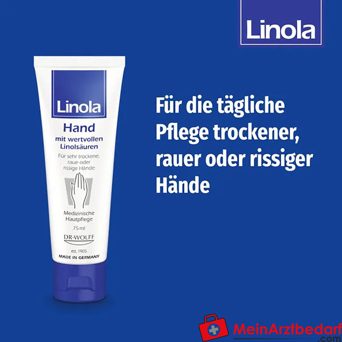 Linola Hand - Handcreme für trockene, raue oder rissige Hände, 75ml