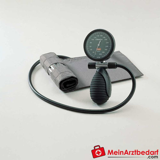 Boso classico Blutdruckmessgerät in Chrom und Mattschwarz.