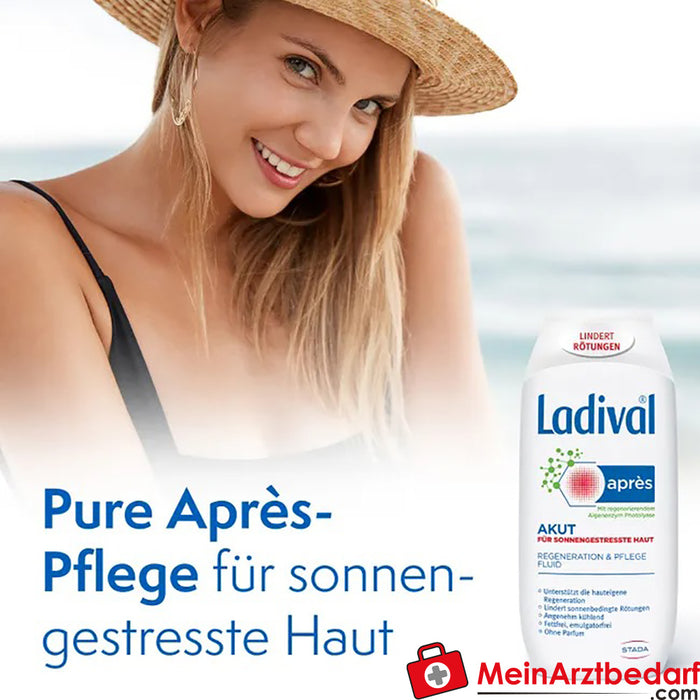 Ladival® Akut Après-Fluid apaisant pour la peau stressée par le soleil, 200ml
