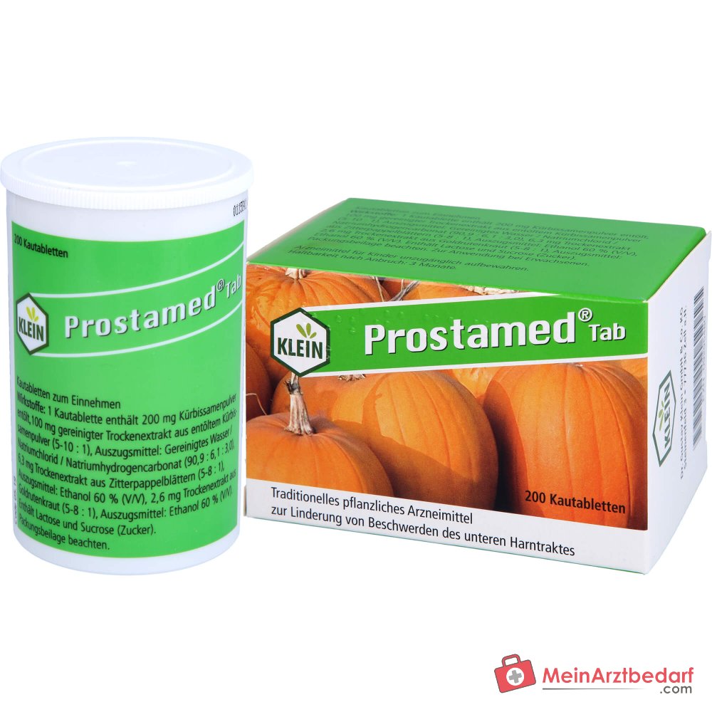 Dr. Gustav Klein Prostamed Tab Kürbissamenpulver / Kürbissamen-Trockenextrakt / Zitterpappelblätter-Trockenextrakt / Goldrutenkraut-Trockenextrakt Kautabletten, 360 St.