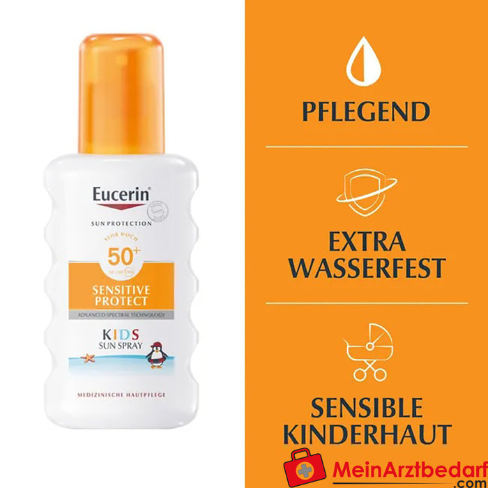 Eucerin® Sensitive Protect Kids Sun Spray SPF 50+ - très haute protection solaire pour enfants, 200ml