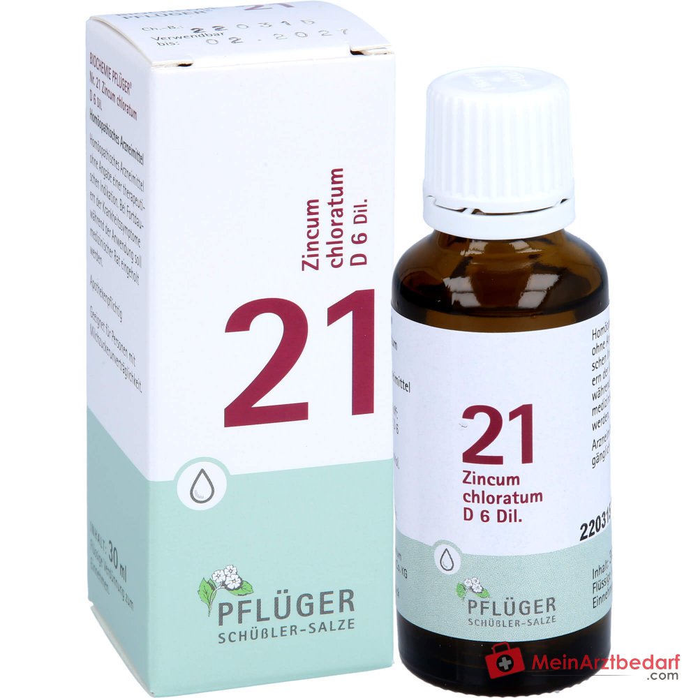 Biochemie Pflüger® No. 21 Zincum chloratum D6 1000 mg gotas 10 g
