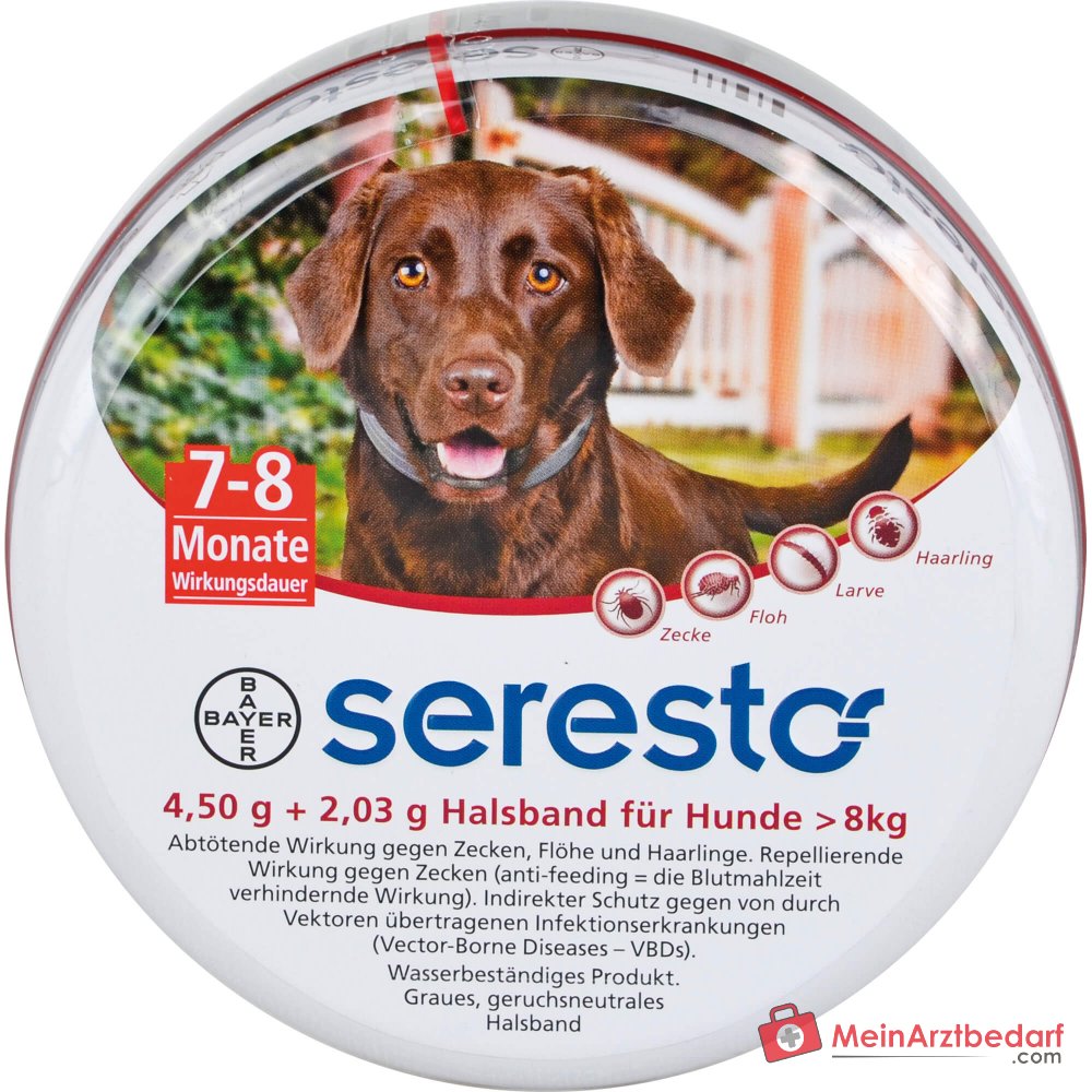 Seresto Halsband Imidacloprid und Flumethrin für Hunde ab 8 kg 8 Monate 1 St