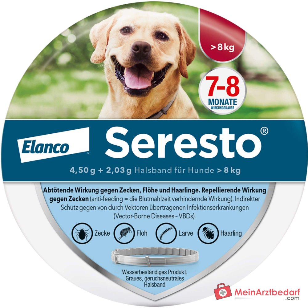 Seresto Halsband Imidacloprid und Flumethrin für Hunde ab 8 kg 8 Monate 1 St