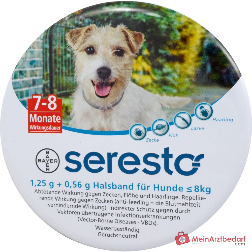 Seresto Halsband Imidacloprid + Flumethrin 1,25%/0,56% für kleine Hunde bis 8 kg 36 cm 1 Stück