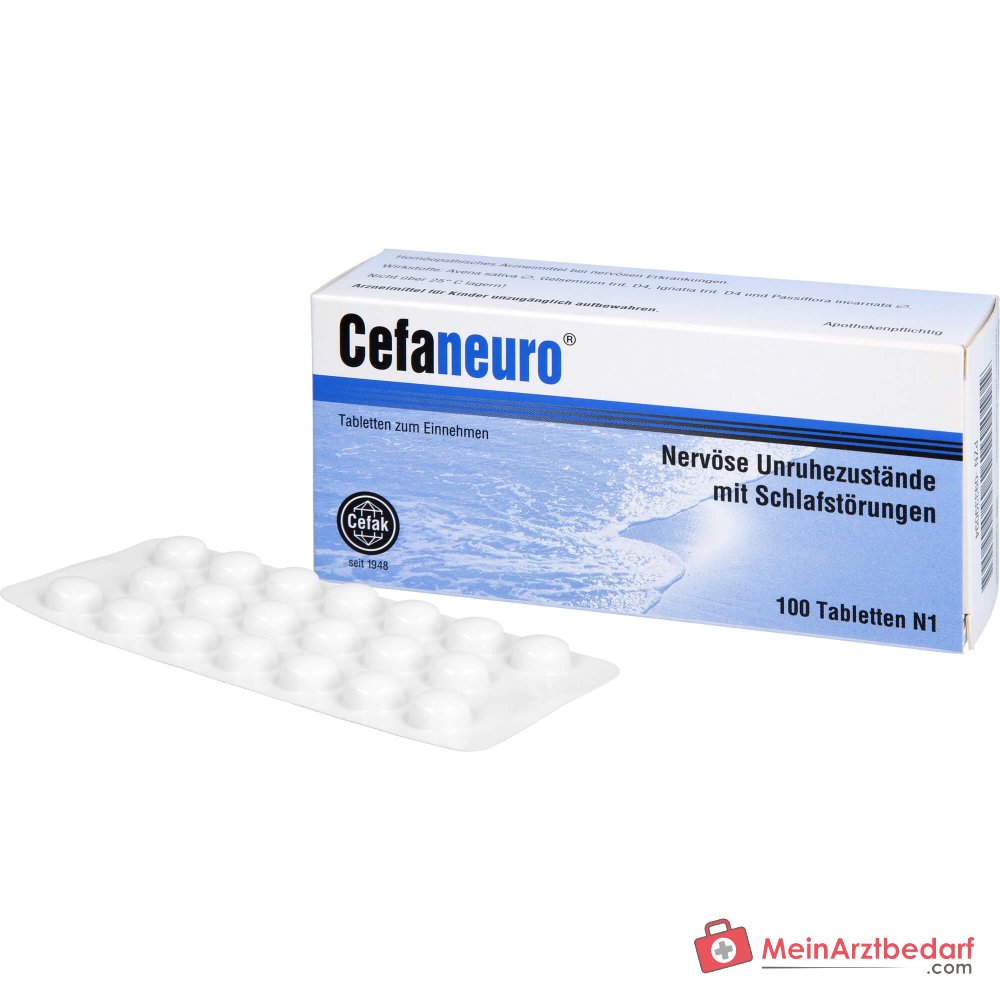 Cefaneuro homöopathisches Arzneimittel, Gelsemium 30 mg, Avena sativa 30 mg, Strychnos ignatii 30 mg, Passiflora 30 mg Tabletten