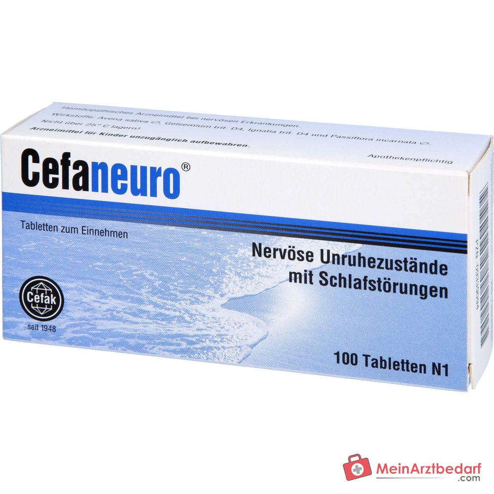 Cefaneuro homöopathisches Arzneimittel, Gelsemium 30 mg, Avena sativa 30 mg, Strychnos ignatii 30 mg, Passiflora 30 mg Tabletten