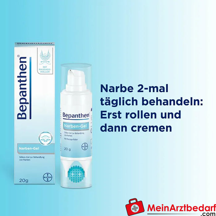 Bepanthen® gel cicatrizante com rolo de massagem, 20g