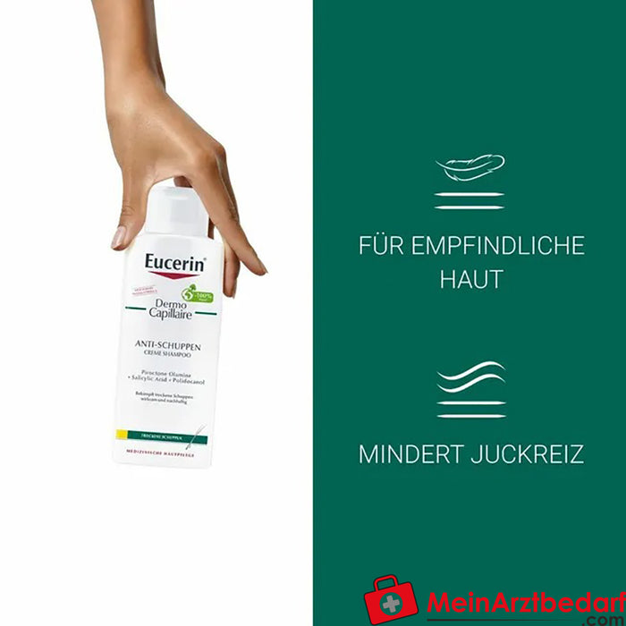 Eucerin® DermoCapillaire Anti-Schuppen Creme Shampoo – bei trockenen Schuppen & juckender Kopfhaut, 250ml