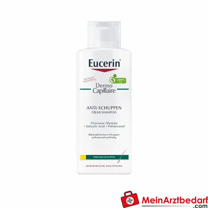 Eucerin® DermoCapillaire Anti-Schuppen Creme Shampoo – Haarpflege bei trockenen Schuppen & juckender Kopfhaut, 250ml