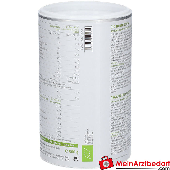 Raab® Vitalfood Proteína de cáñamo ecológica en polvo
