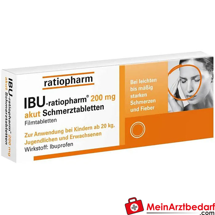 IBU-ratiopharm 200mg comprimidos para dor aguda