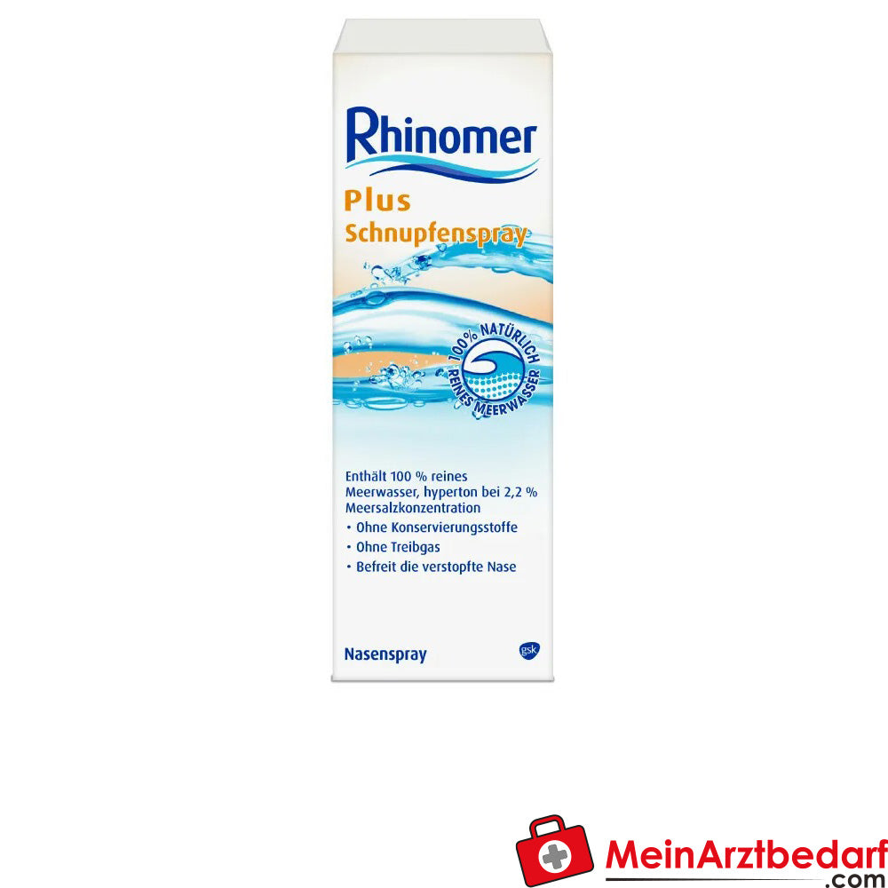 Rhinomer Plus Schnupfenspray, Nasenspray mit Meerwasser, 20ml.