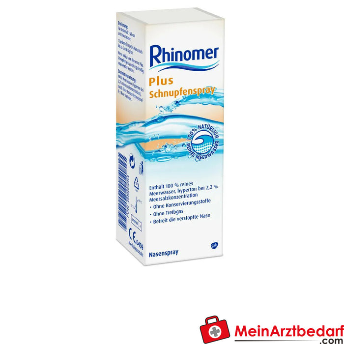 Rhinomer Plus verkoudheidsspray, neusspray met zeewater, 20ml