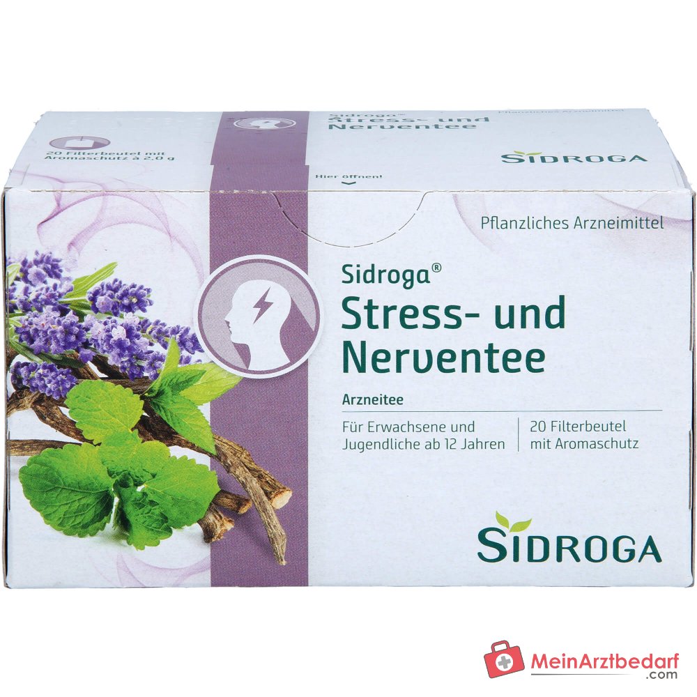 Sidroga bolsitas de té de hierbas para el estrés y los nervios, 20 x 2 g