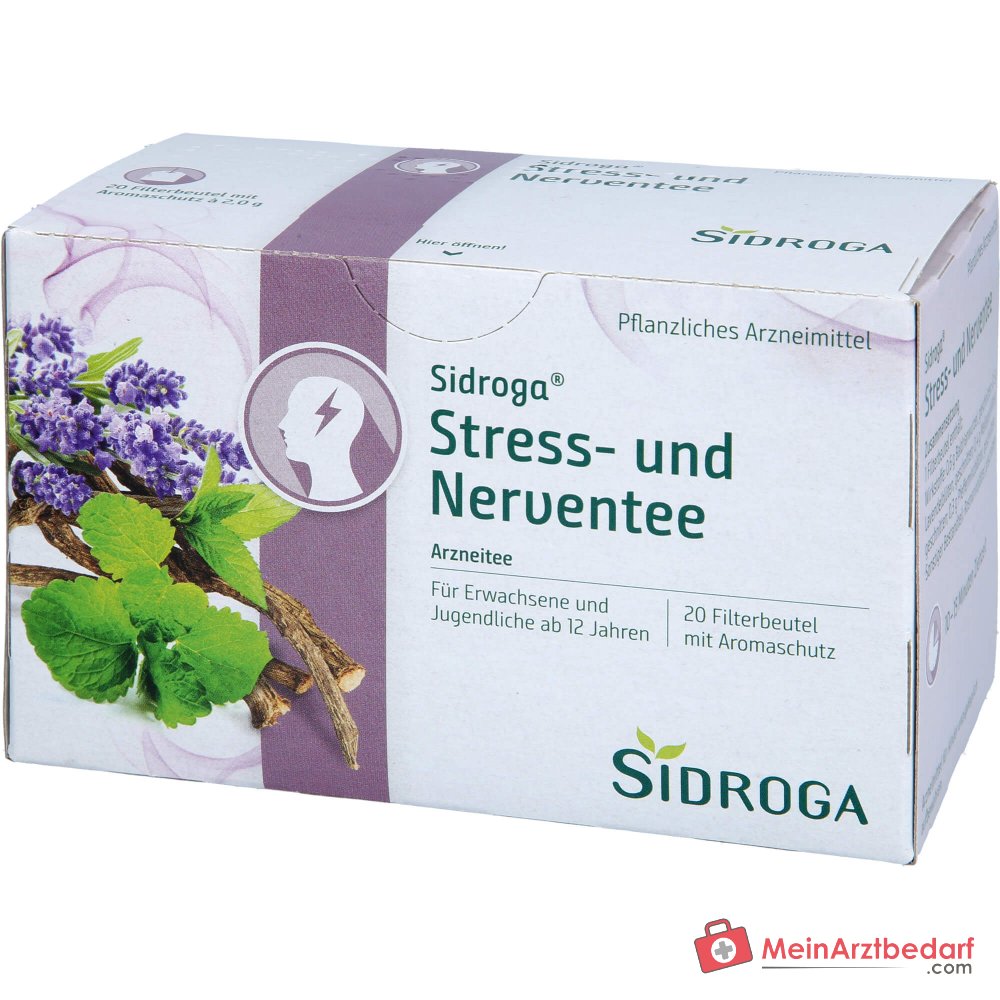 Sidroga bolsitas de té de hierbas para el estrés y los nervios, 20 x 2 g