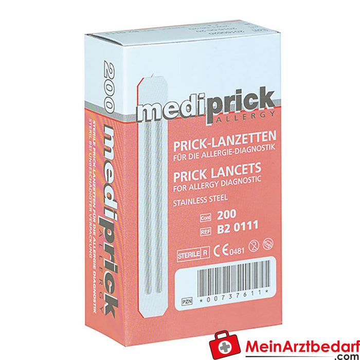 Lancettes de test d'allergie Mediprick, 200 pièces