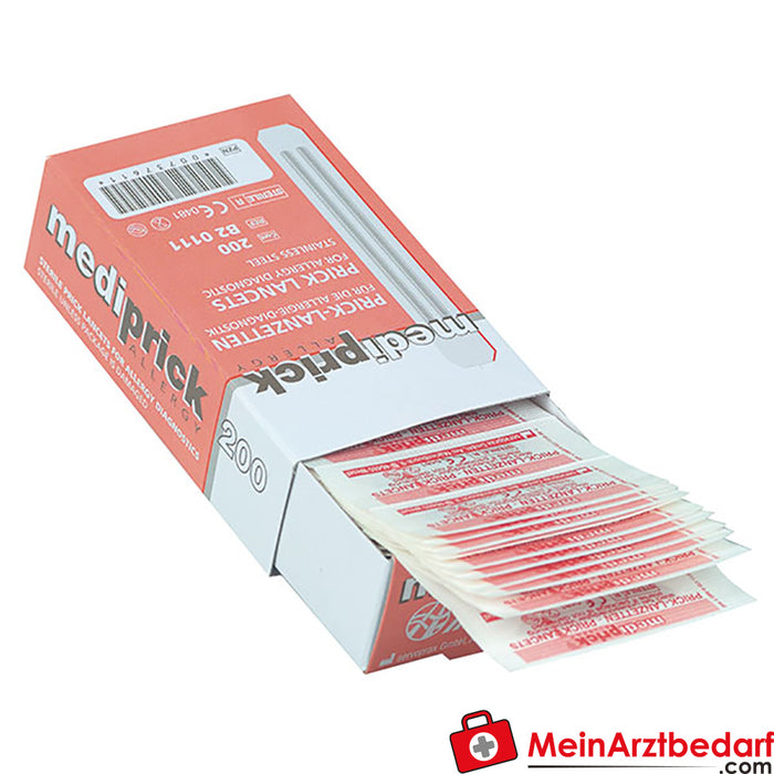 Lancettes de test d'allergie Mediprick, 200 pièces