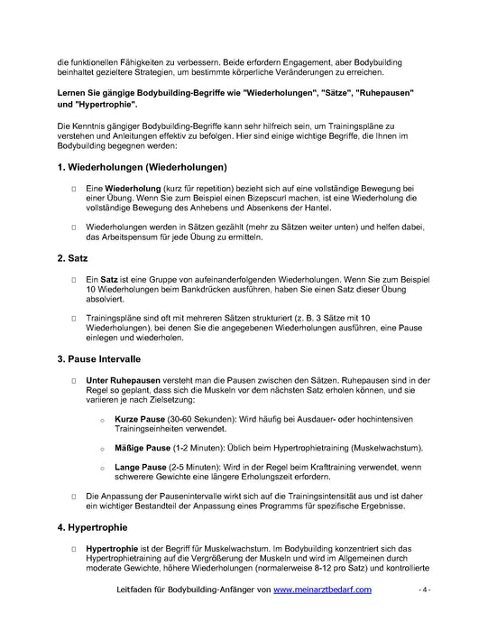 Guida al bodybuilding per principianti - Costruzione di muscoli - eBook del Dr. Daniel Pehböck,124 pagine