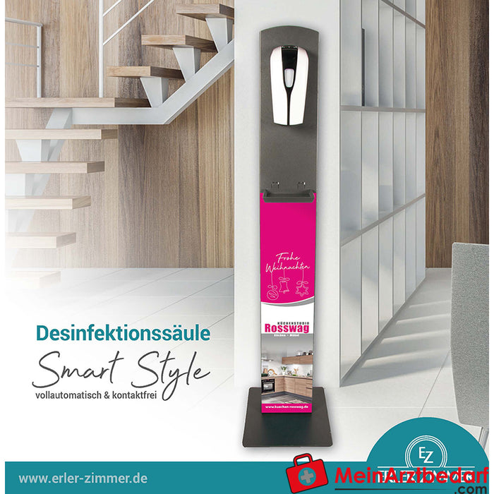 Erler Zimmer Desinfektionsmittelsäule mit Kundendesign "Smart Style"
