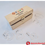 KuWiH LichtZauber Schablonen Zahlen von 0-10 in einer Holzbox mit Lichtstift.