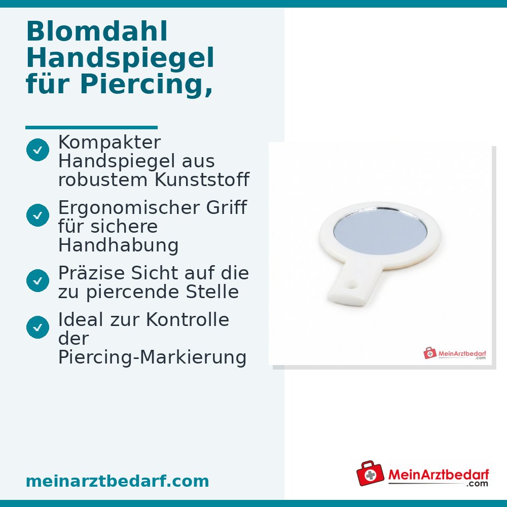 Blomdahl Handspiegel für Piercing, Kunststoff.