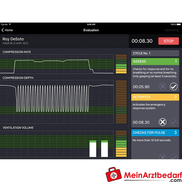 Caja de control Erler Zimmer CPR Metrix para maniquíes CRISIS y CPARLENE