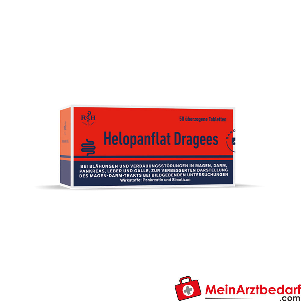 Bano Helopanflat Dragees 50 Stk Pankreatin & Simeticon gegen Blähungen.