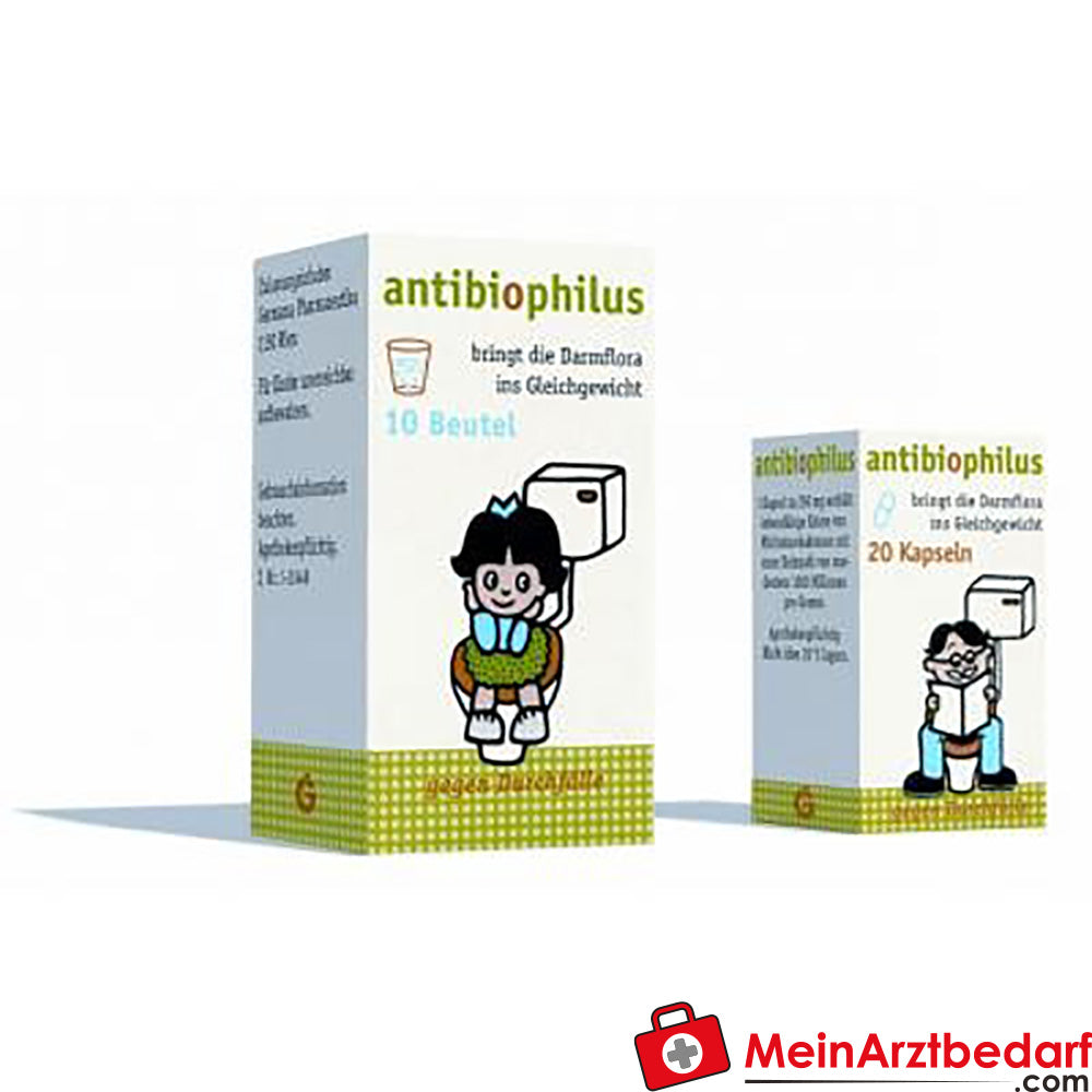 GER01 Antibiophilus Beutel 10 Stk Probiotikum LCR35 1 Mrd/g gegen Durchfall.