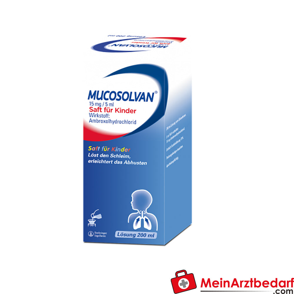 Mucosolvan Saft für Kinder 15 mg/5 ml, 100 ml, Ambroxol Hustenlöser.