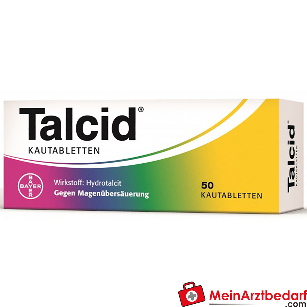 Talcid Kautabletten 500 mg Hydrotalcit gegen Sodbrennen, 20 Stück.