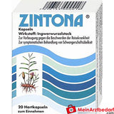 Zintona cápsulas 20 uds 250 mg rizoma de jengibre - mareos, náuseas y vértigo (a partir de 6 años)