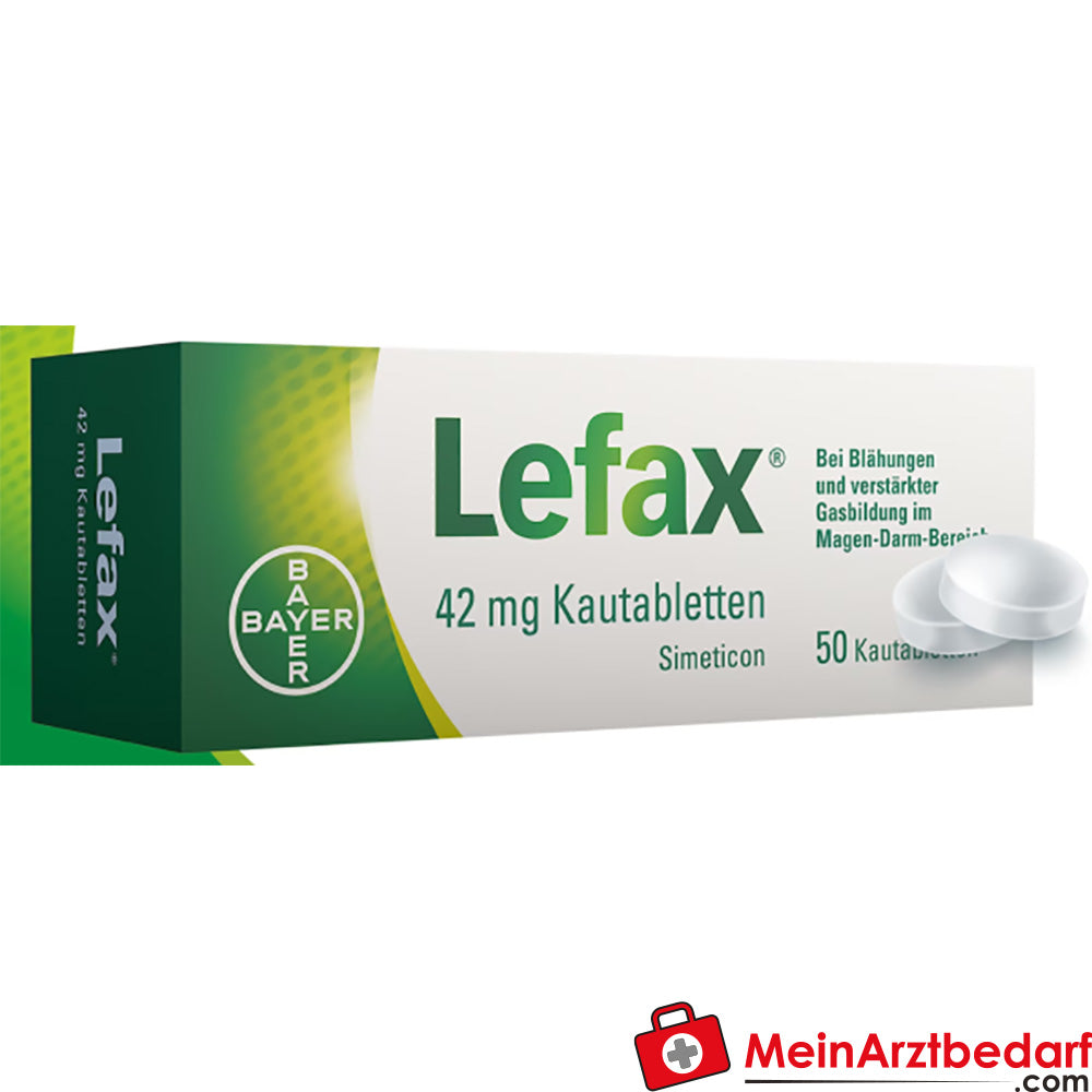 Lefaxin Kautabletten gegen Blähungen und Völlegefühl 50 St. Pfefferminz, schnellwirksam ab 2 Jahren