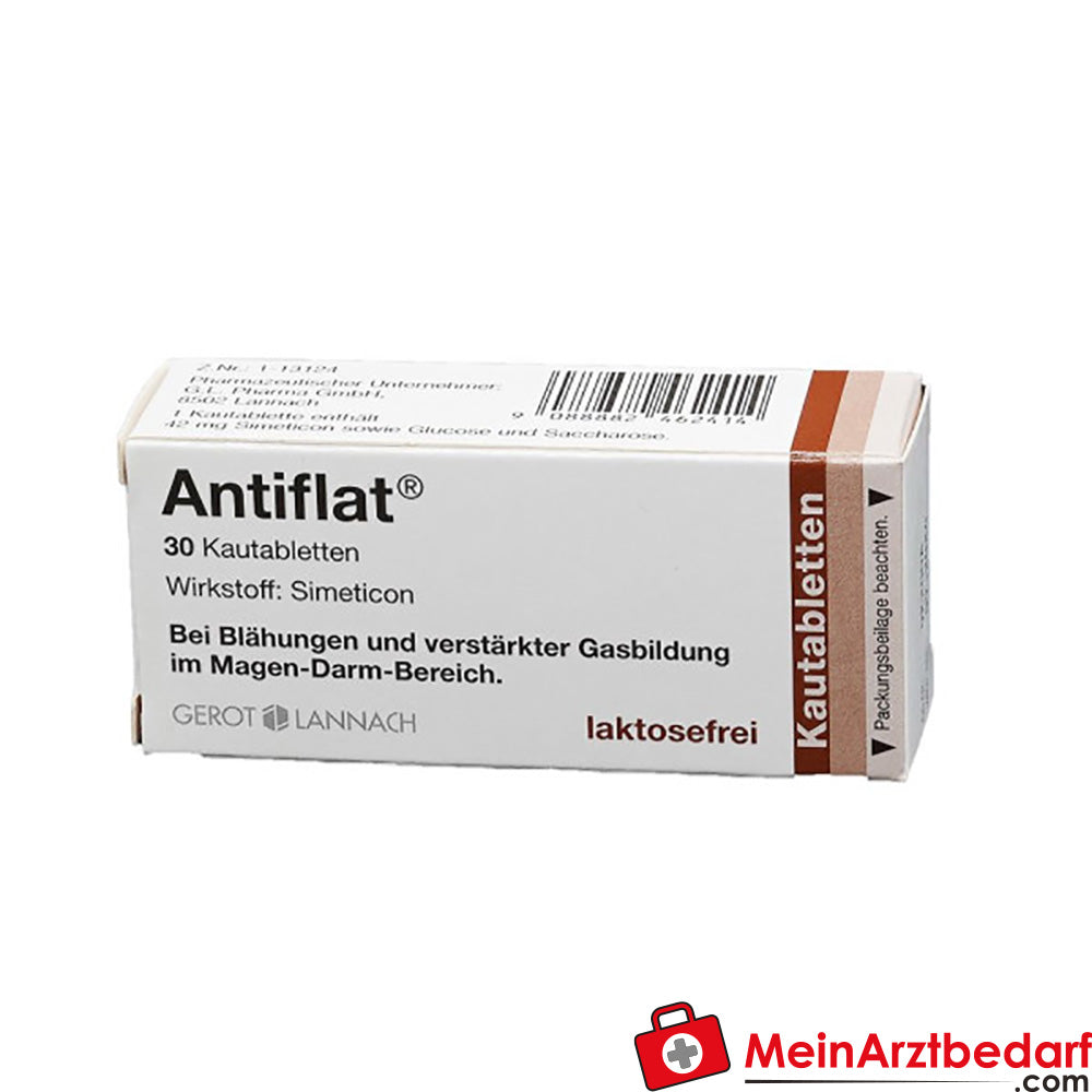 GLP02 Antiflat Kautabletten 30 Stk. gegen Blähungen 42 mg Simethicon