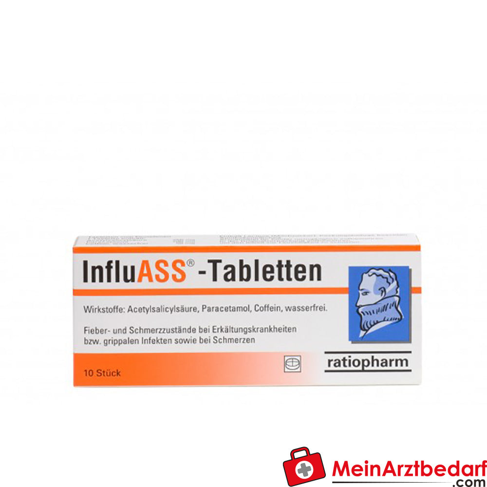 ratiopharm InfluASS Tabletten 30 St. Paracetamol/Acetylsalicylsäure/Coffein, fiebersenkend und schmerzlindernd, ab 12 Jahre