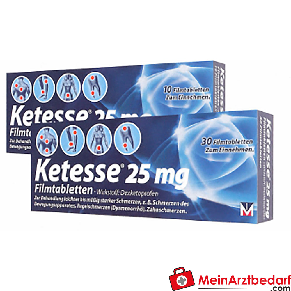 Menarini Ketesse filmomhulde tabletten 25 mg, 10 st. Dexketoprofen NSAID pijnstiller