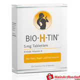 BIO-H-TIN Tabletten 5 mg 60 Capsules Biotine voor huid haar nagels